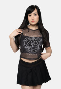 Omens Clock Mesh Crop Top