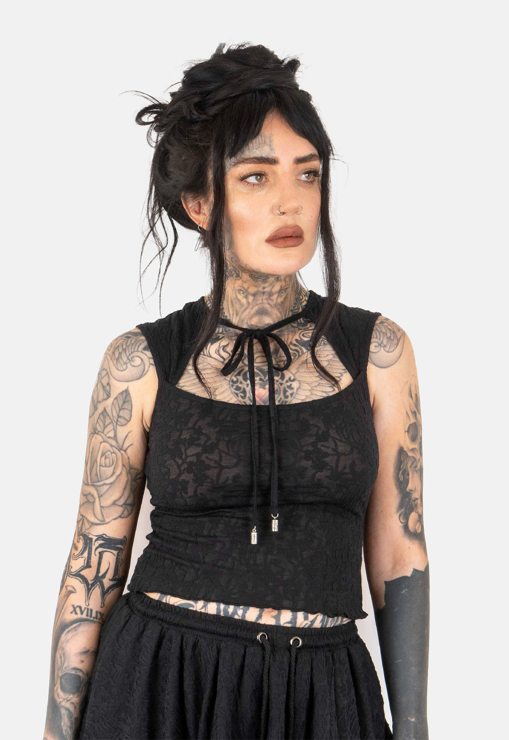 Marigold Front Tie Lace Top
