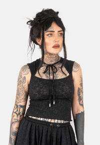Marigold Front Tie Lace Top