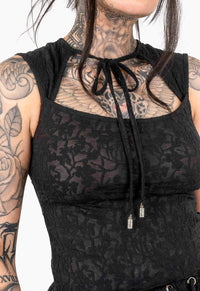 Marigold Front Tie Lace Top