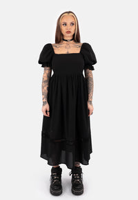 Misty Puff Sleve Midaxi Dress