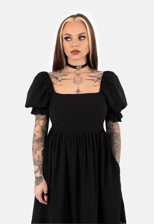 Misty Puff Sleve Midaxi Dress