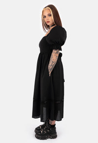 Misty Puff Sleve Midaxi Dress
