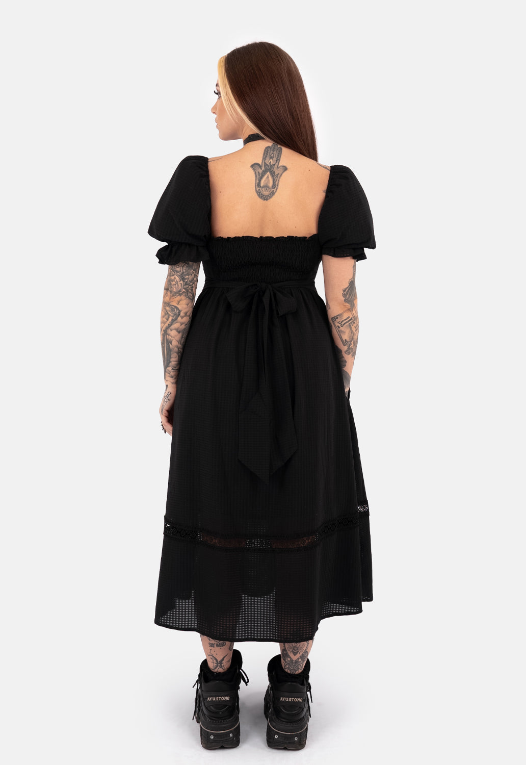 Misty Puff Sleve Midaxi Dress