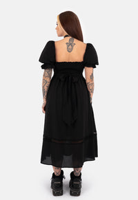 Misty Puff Sleve Midaxi Dress