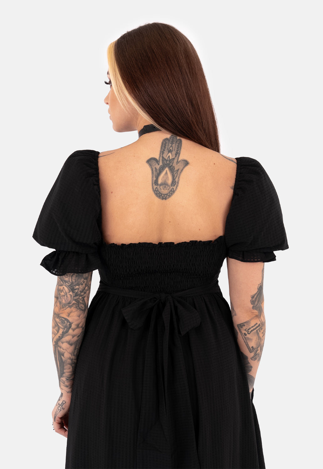 Misty Puff Sleve Midaxi Dress