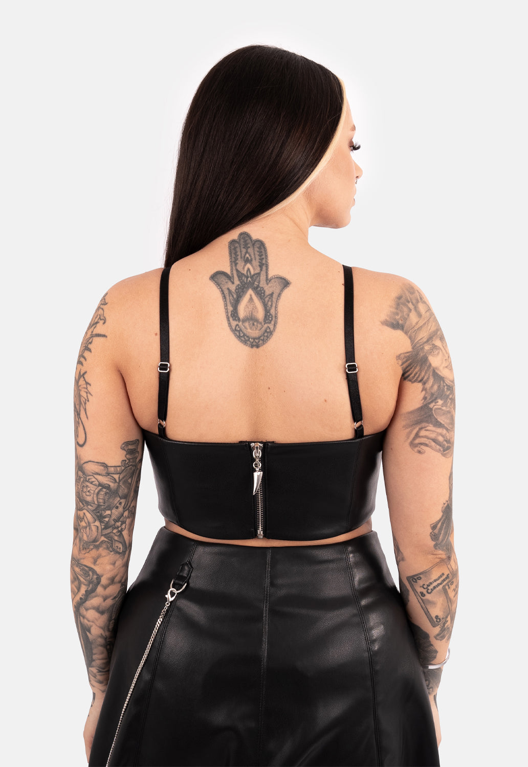 Morgana Strap Cropped PU Top