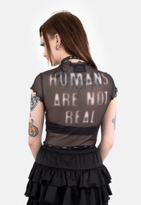 Myst Alien Print Mesh Top