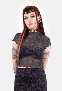 Myst Cosmic Print Mesh Top
