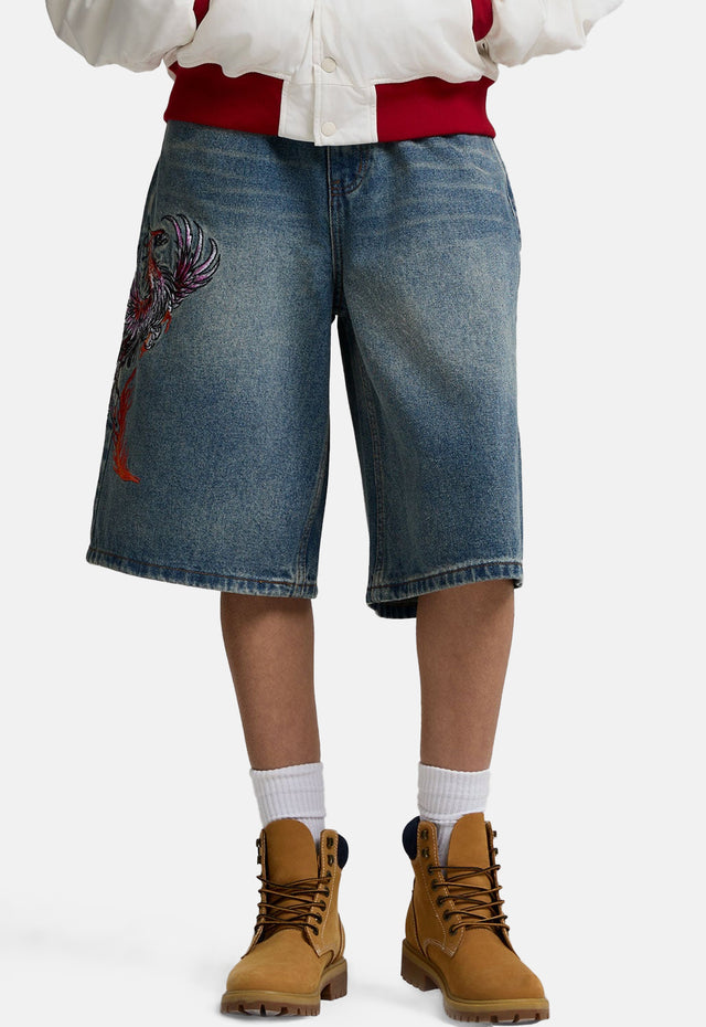 Rising Phoenix Embroidered Jorts