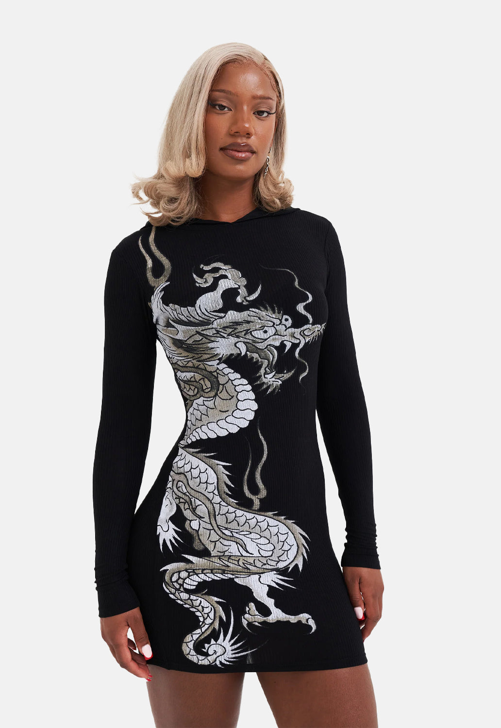 Red Dragon Hoodie Dress