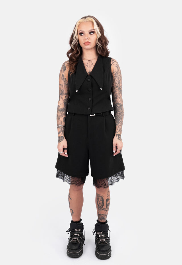 Reena Crop Button Up Vest