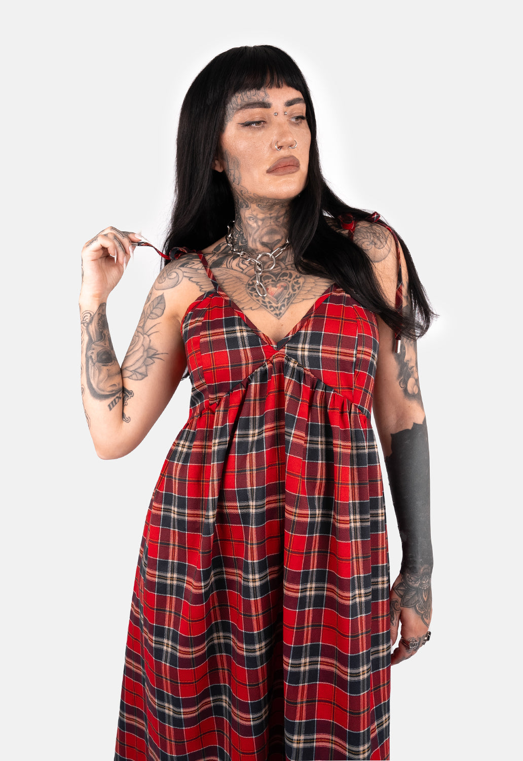 Rowena Check Strap Maxi Dress