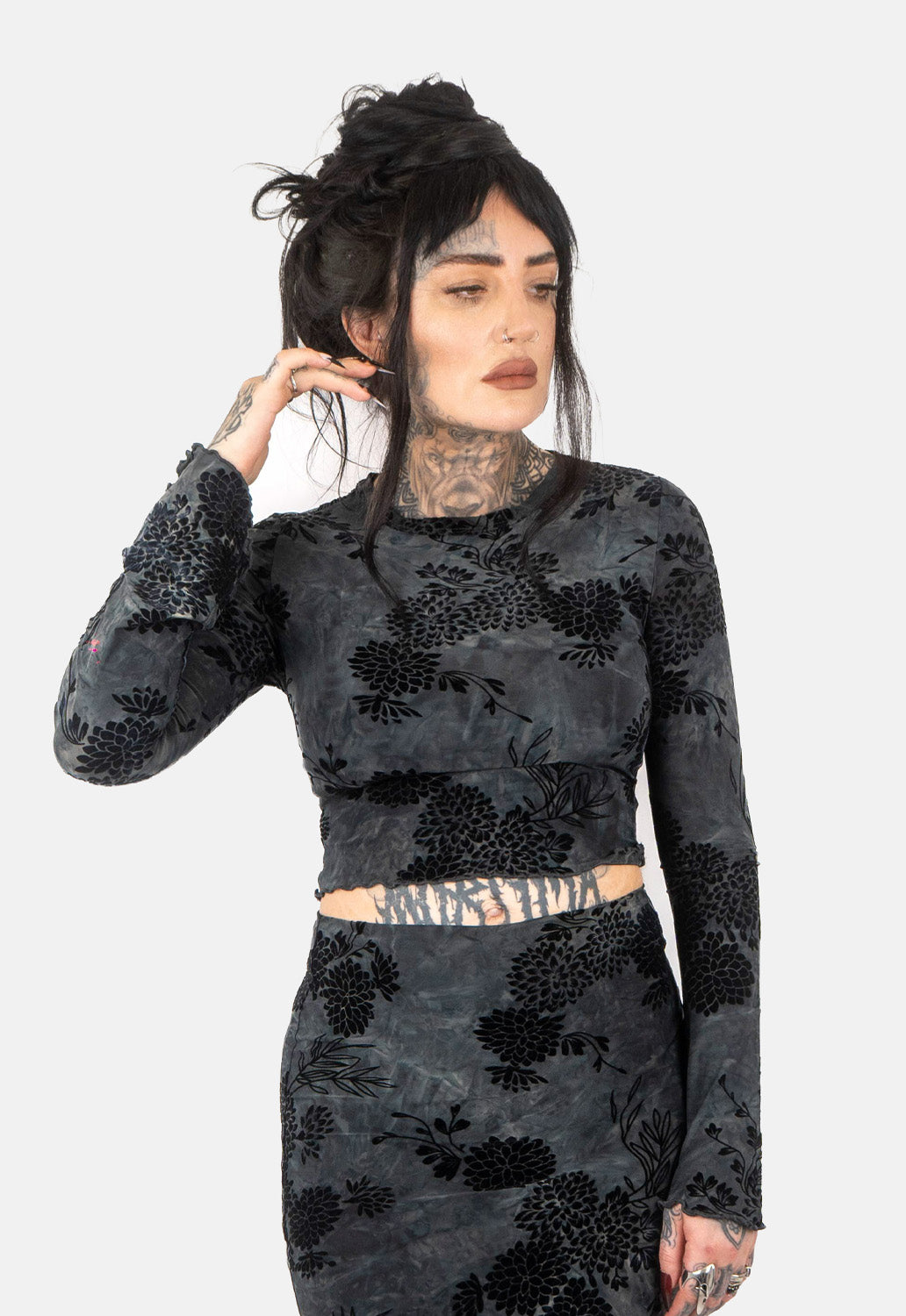 Ruby Flocked Top