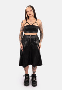Sable Midaxi PU Skirt
