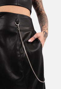 Sable Midaxi PU Skirt