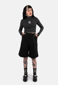 Sage High Neck Stripe Top