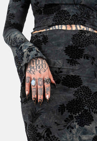 Sal Flocked Midaxi Skirt