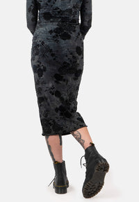 Sal Flocked Midaxi Skirt