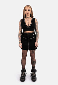 Sandy Cropped Denim Vest