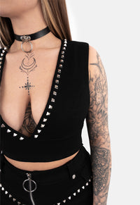 Sandy Cropped Denim Vest