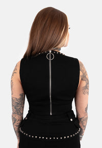 Sandy Cropped Denim Vest