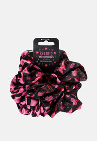 Rebel Butterfly & Checkerboard Hair Scrunchies 2 Pack