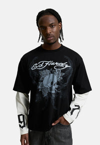 Skull Double Layer Relaxed T-Shirt