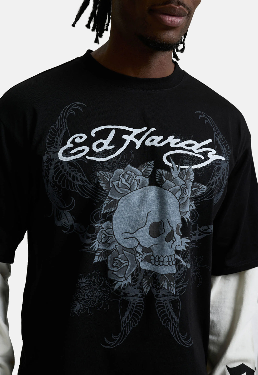 Skull Double Layer Relaxed T-Shirt