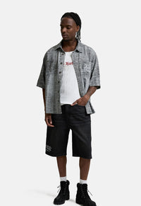 Skull Rose Relaxed Jorts