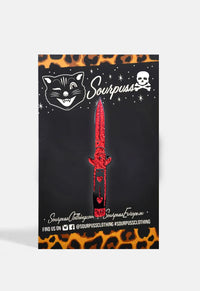 Switchblade Red Pin Badge