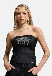 Strapless Fitted Denim Corset