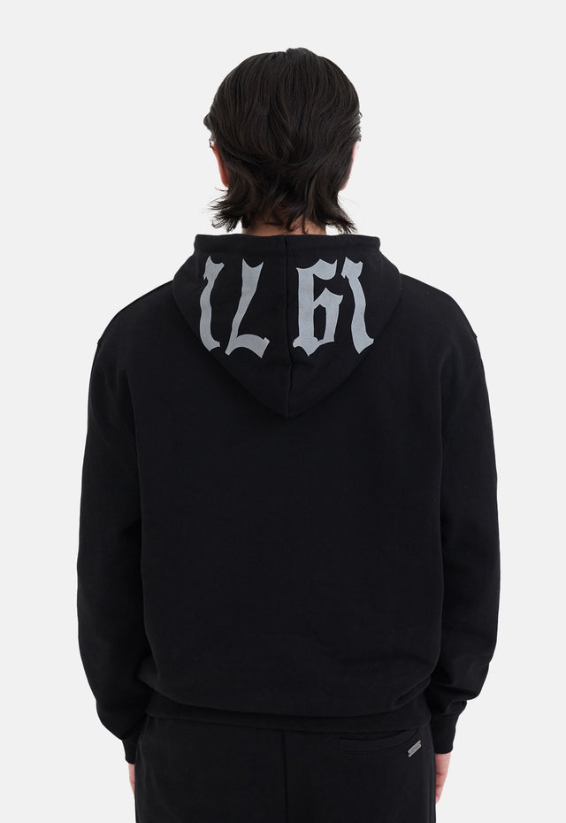 Metal Stud Detail Zip Hoodie