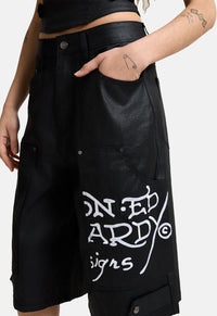 Denim Swallow Biker Jorts