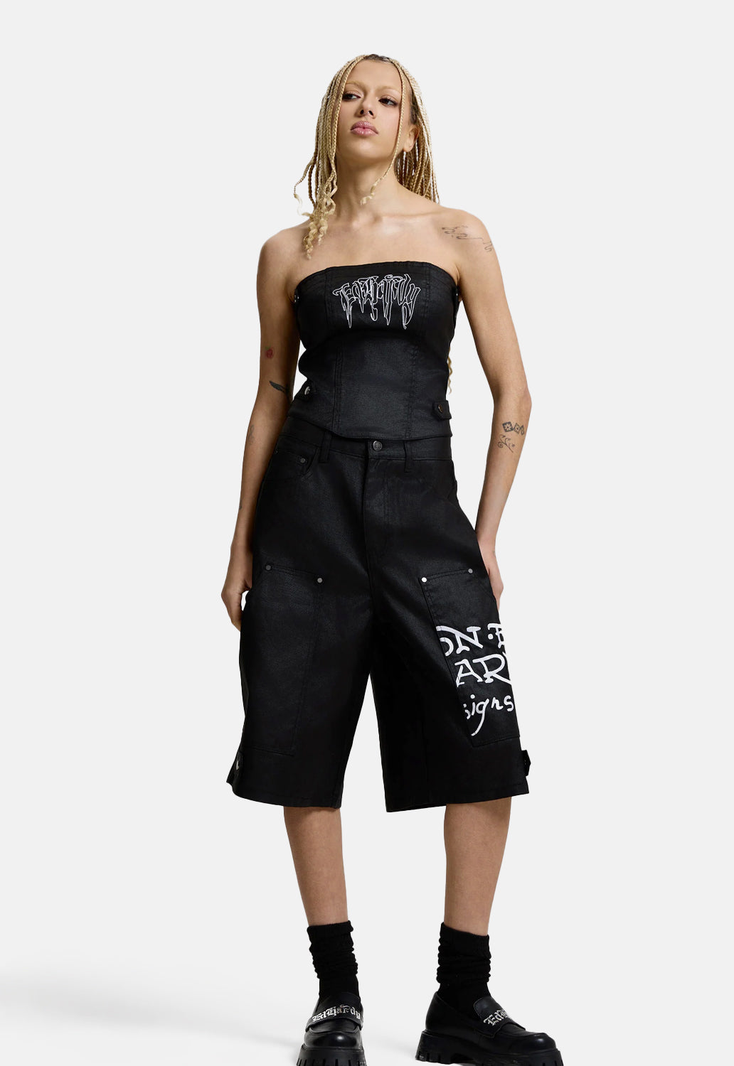 Denim Swallow Biker Jorts