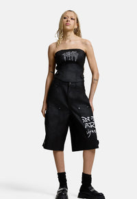 Denim Swallow Biker Jorts