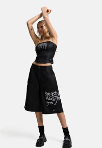 Denim Swallow Biker Jorts