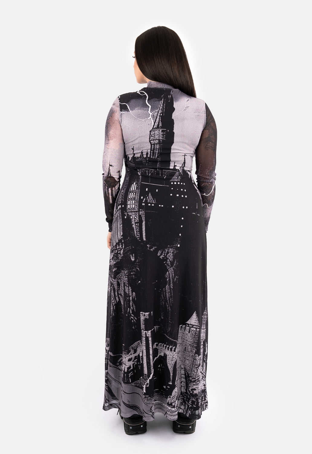 Ursula Printed Mesh Maxi Dress