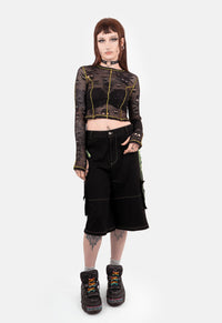 Vesper Skull Mesh Top