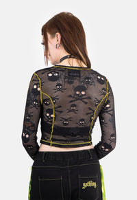 Vesper Skull Mesh Top