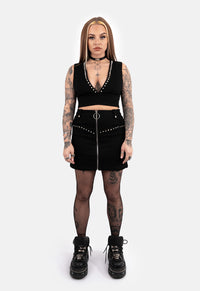 Vicki A-Line Stud Mini Skirt