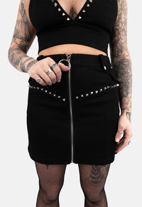 Vicki A-Line Stud Mini Skirt