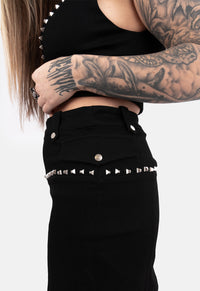 Vicki A-Line Stud Mini Skirt