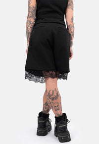 Wisteria Pleat Lace Trim Short