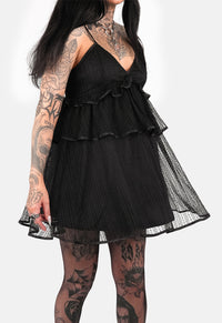 Xanthe Lace Tiered Mini Dress