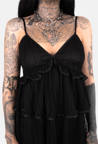 Xanthe Lace Tiered Mini Dress