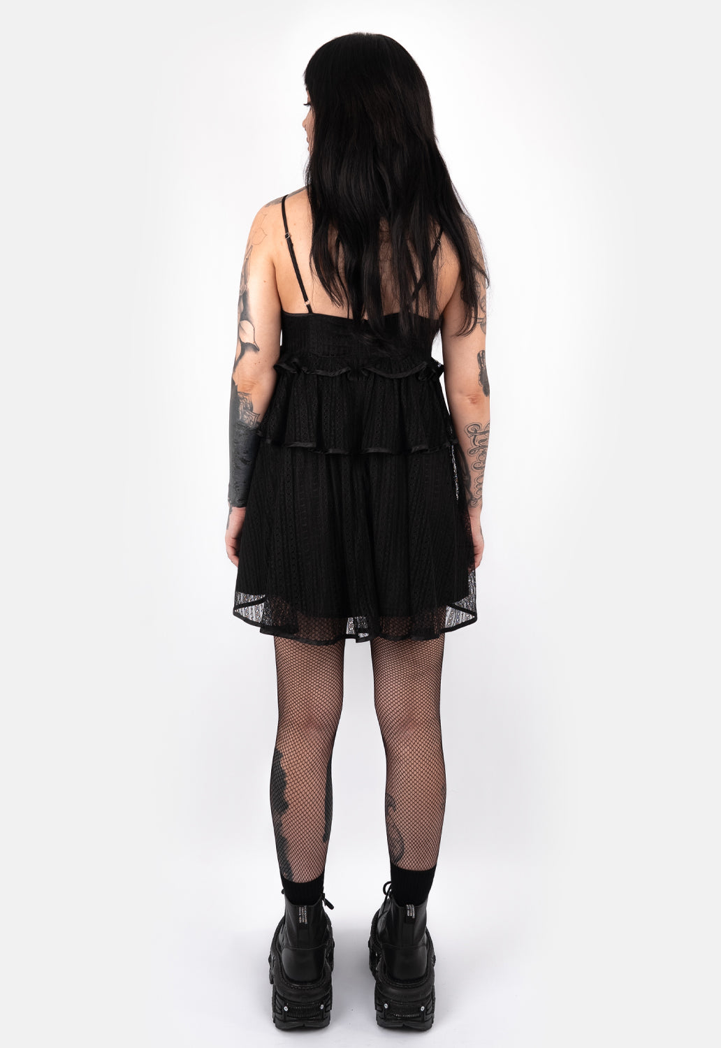 Xanthe Lace Tiered Mini Dress