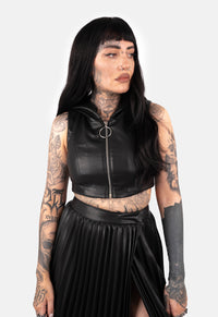 Xena Lace Up Hooded Vest