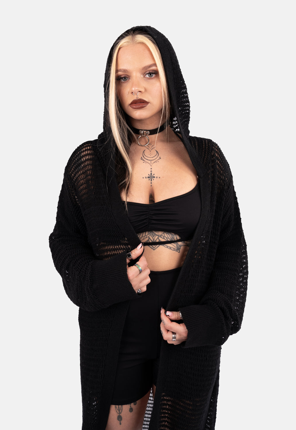 Zelda Longline Knit Hood Cardigan