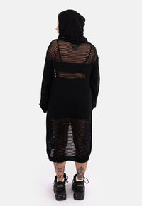 Zelda Longline Knit Hood Cardigan